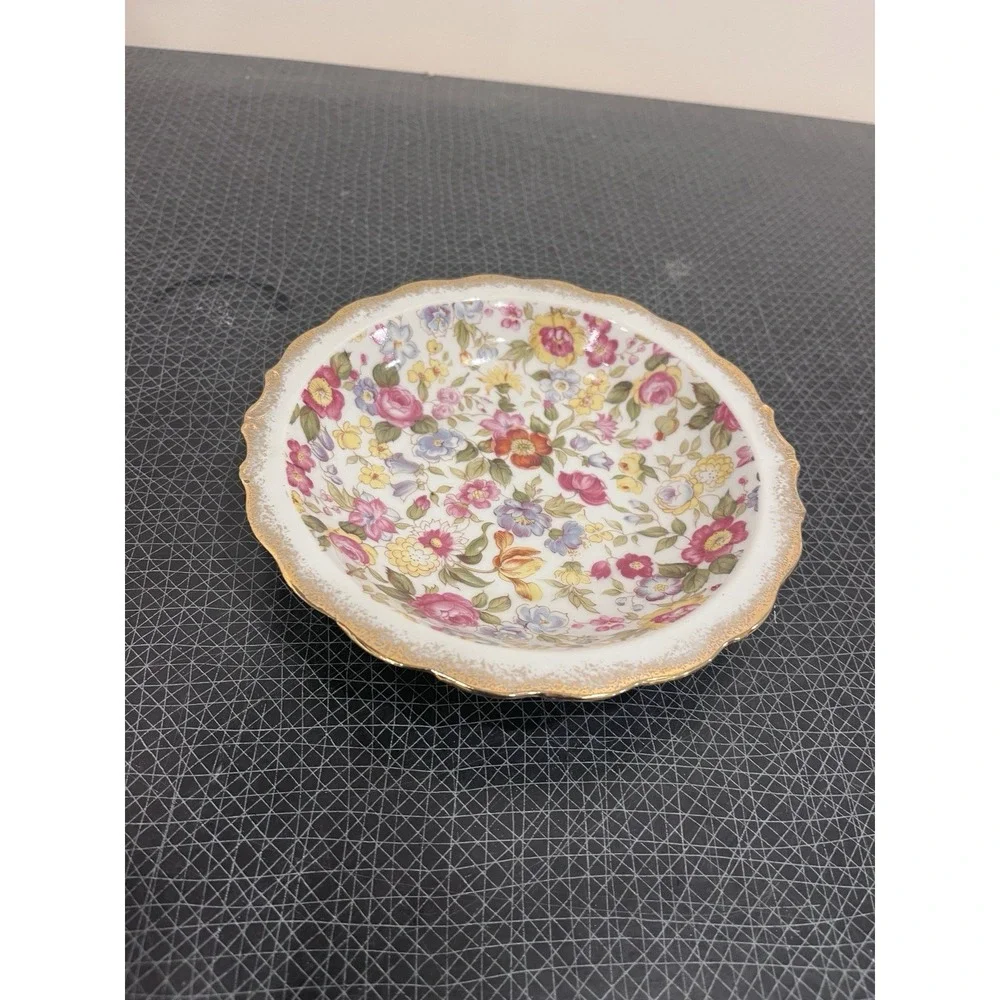 Lefton China Hand Painted Chintz Floral Pitcher.  51/2